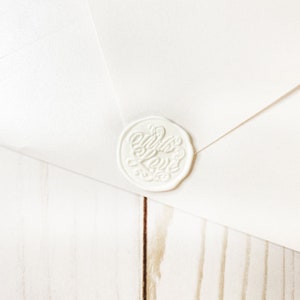 White With Love Wedding Wax Seal Sticker, Self Adhesive Wax Seals, Custom Wedding Invitation Seals, Peel and Stick Wax Seal, Envelope Seals