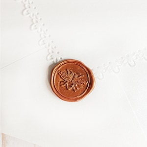 Copper Honey Bee Wedding Wax Seal Sticker, Self Adhesive Wax Seals, DIY Wedding Invitation Seals, Peel and Stick Wax Seal, Envelope Seals