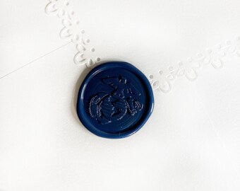 Navy Blue US Marine Corps Wedding Wax Seal Sticker, Self Adhesive Wax Seal, Military Invitation Wax Seals, Custom Envelope Wax Seal Stickers