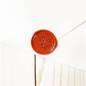 Terracotta Bee Wedding Wax Seal Sticker, Self Adhesive Wax Seals, DIY Wedding Invitation Wax Seals, Peel and Stick Wax Seal, Envelope Seals