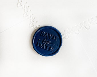 Navy Blue Save the Date Wedding Wax Seal Sticker, Self Adhesive Wax Seals, Wedding Invitation Seals, Peel and Stick Wax Seal, Envelope Seals