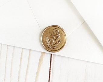 Champagne Gold US Navy Military Wedding Wax Seal Sticker, Self Adhesive Envelope Wax Seal, Wedding Invitation Seal, Peel and Stick Wax Seal