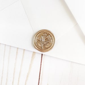 Champagne Gold Rose Wedding Wax Seal Sticker, Self Adhesive Envelope Wax Seal, Wedding Invitation Seal, Peel and Stick Wax Seal, Flower Seal