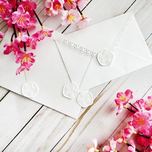 Selbstklebende Wachssiegel-Aufkleber Sakura, Kirschblüten-Frühlingsblumen-Hochzeits-Einladungs-Wachssiegel, kundenspezifische Schäl- und Wachssiegel