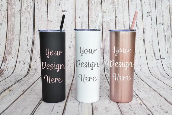 Tumbler Mockup Black Rose Gold And White Tall Digital Etsy
