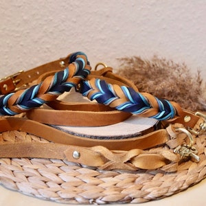 Braided leather collar / leather leash | "MeerLiebe"