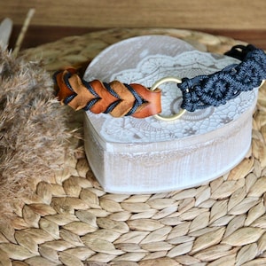 Collare ferma treno | Collare in macramè | MACRAMÈ E PELLE