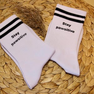 Printed socks | Socks for dog owners | printed tennis socks | Gift for dog owners | STAY PAWSITIVE
