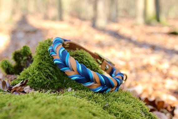 Geflochtenes Lederhalsband | Lederleine | MEERLIEBE