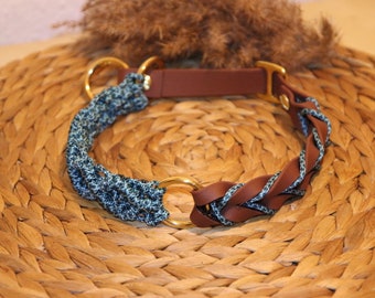 Zugstophalsband "Makramee&Biothane"