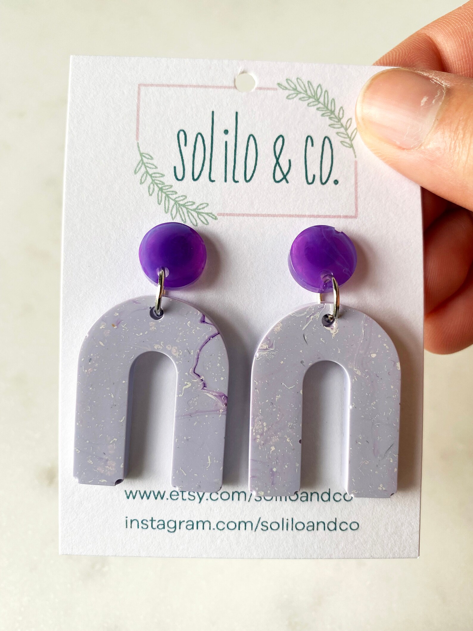 Pink Lila und Gold Ohrringe Hypoallergen vergoldete Messing | Etsy