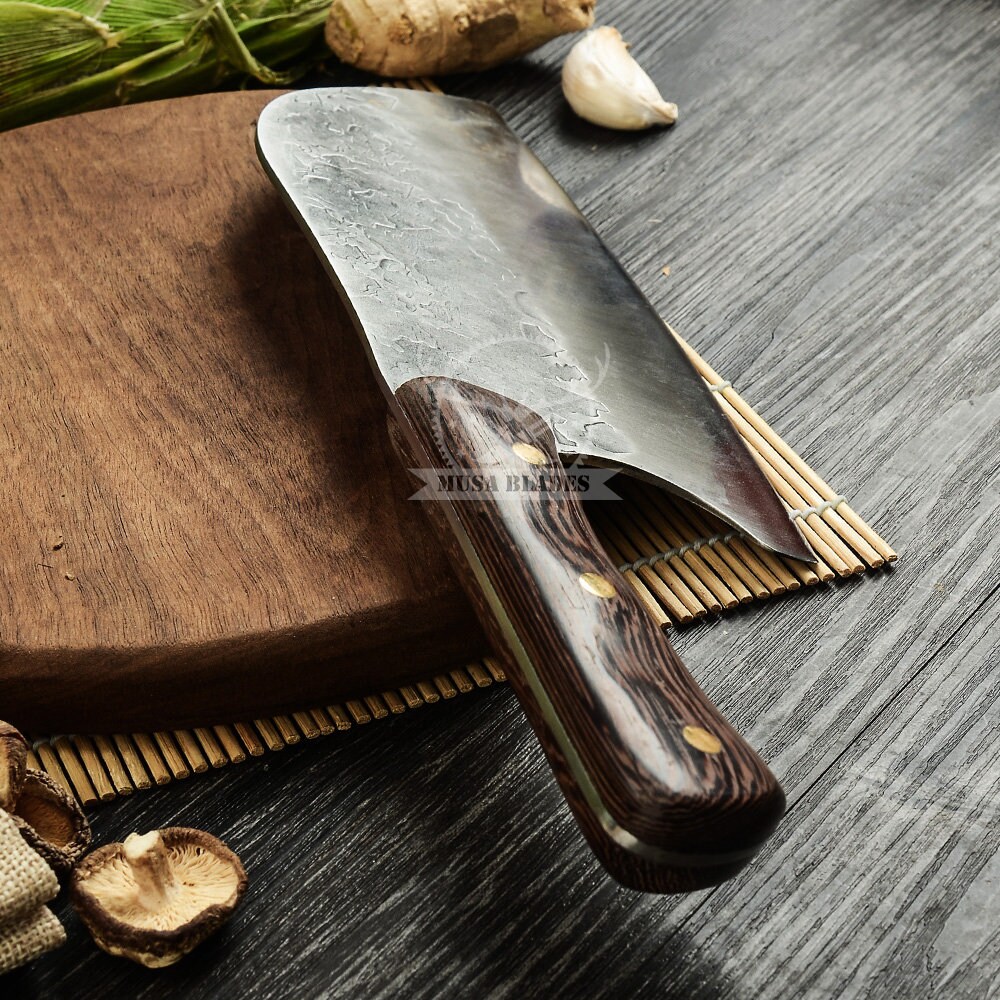 Full Tang Serbian Cleaver Knife Chef Chopper Knife Handmade Etsy