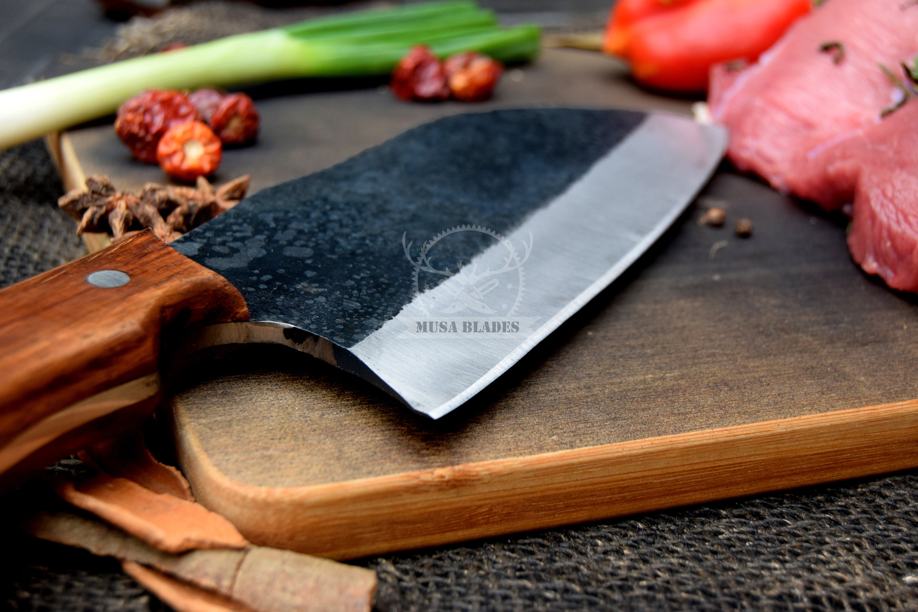 Serbian Full Tang Chef Cleaver Chopper Handmade High Carbon Etsy
