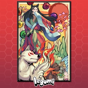 Okami Sunrise - Princess Fuze and Amaterasu Poster