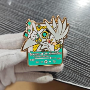 Silver The Hedgehog Music Player Enamel Pin - Sonic The Hedgehog Gold Enamel Pin image 3
