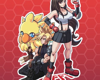 FF7 Tifa und Co. - Final Fantasy 7 Aufkleber