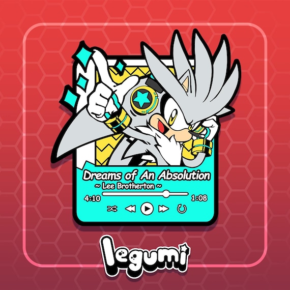 Silver The Hedgehog Music Player Enamel Pin - Sonic The Hedgehog Gold Enamel Pin