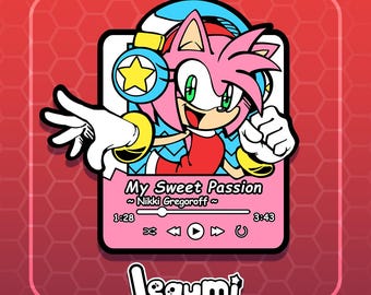 Pin de esmalte Amy Rose con reproductor de música - Pin de esmalte dorado de Sonic The Hedgehog