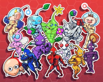 JoJo Pikmin - Serie de pegatinas y hoja de pegatinas de Buff Pikmin
