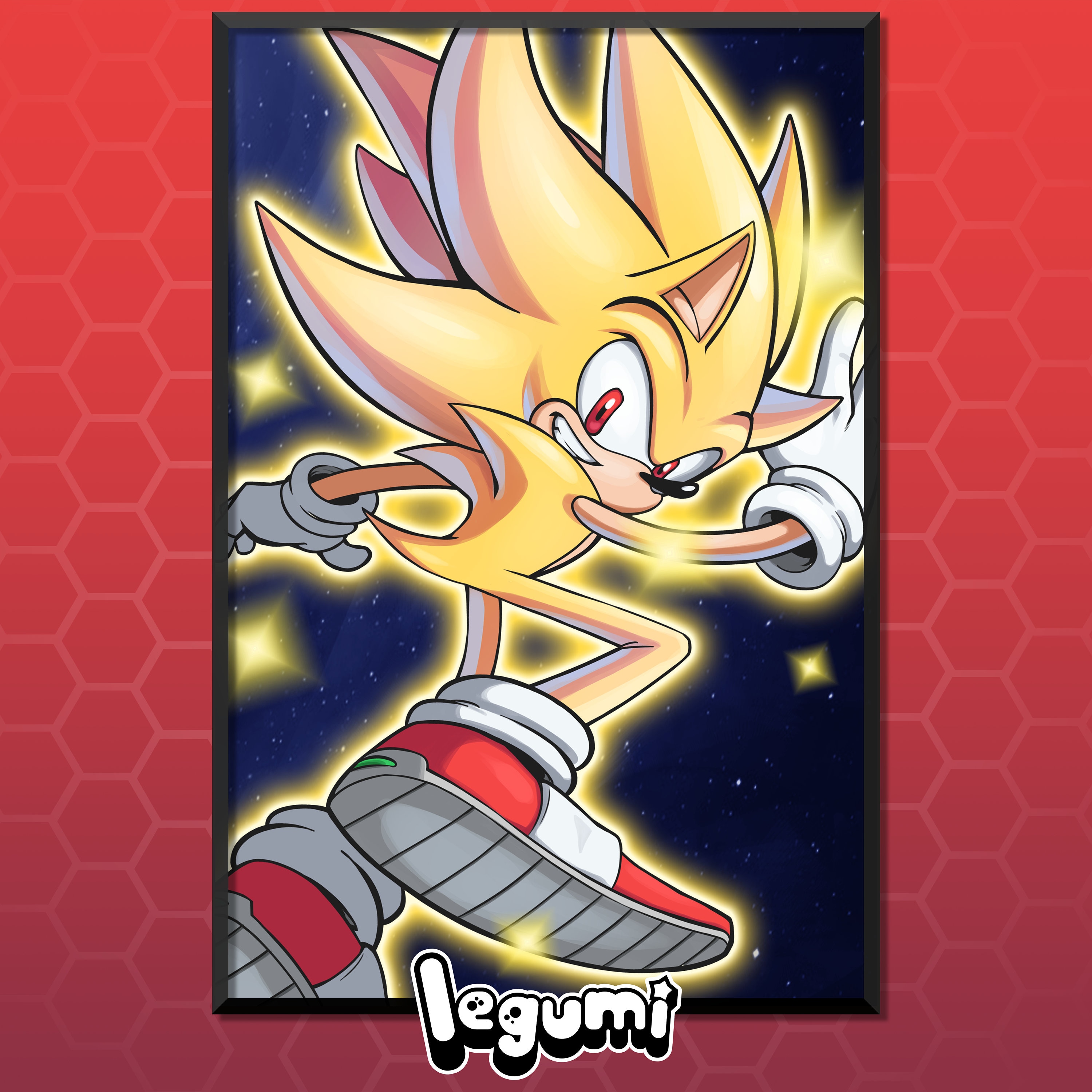 Super Sonic Sonic the Hedgehog Poster Etsy