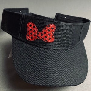 Theme Park Glitter Mouse Bow Visor, Summer Vacation Visor, Magical Mouse Bow Hat, Summer Accessories, Glitter Women&#39;s Hat, Bounding Hats