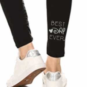 Best Day Ever Mouse Leggings Womens Plus Size Leggings Theme Park Leggings Womens Vacation Outfit Park Bounding Leggings Etsy