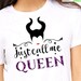 Just Call Me Queen Funny Halloween T-Shirt For Women – Letter Print Graphic Tee – Casual Cotton Blend Top