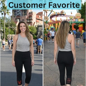 Best Day Ever Womens Capri Leggings | Theme Park Bounding | Florida Vacation Womens Leggings | California Vacation Leggings | Mouse Leggings image 2