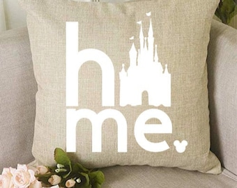 Disney Castle Home Pillow Cover | Linen Throw Pillow, Wedding Gift