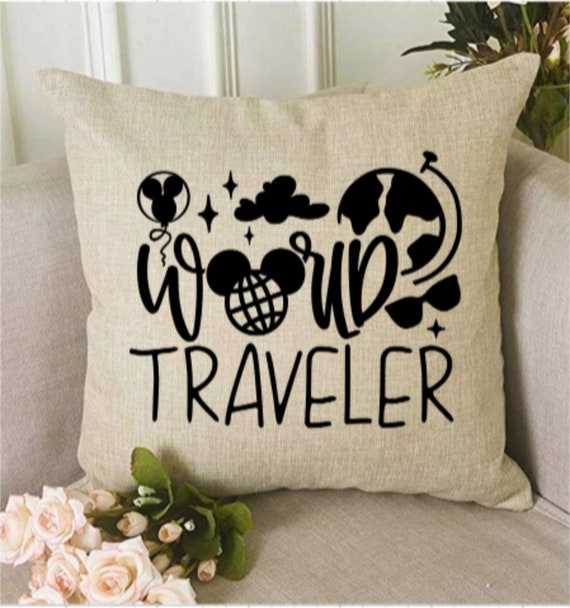 Epcot World Traveler Pillow Cover, Disney Home, Epcot Pillow