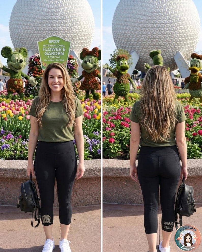 Best Day Ever Womens Capri Leggings | Theme Park Bounding | Florida Vacation Womens Leggings | California Vacation Leggings | Mouse Leggings image 3