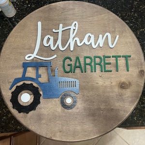 Tractor Nursery Sign | 3D Wooden Nursery Sign | Tractor Nursery Decor | Tractor Name Sign