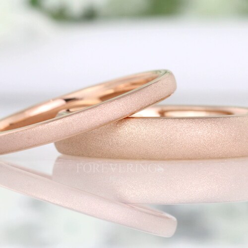 Crownal 2mm 6mm White/Rose Gold Tungsten Wedding Band Ring Women Matching Plain Dome Polished Comfort Fit Size 3 to 10 