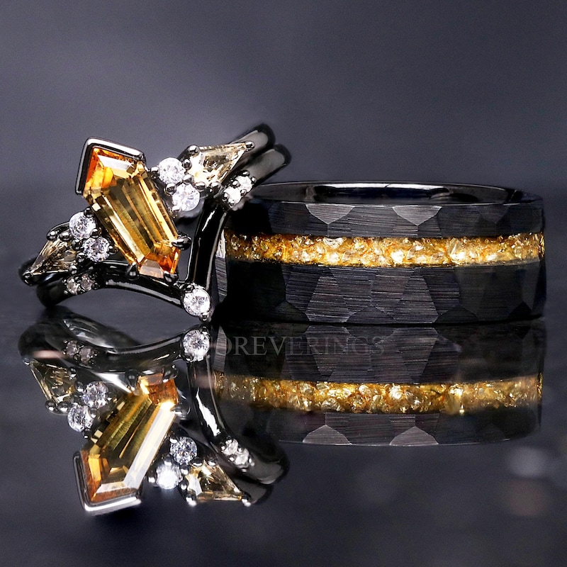 Citrine Wedding Ring Etsy