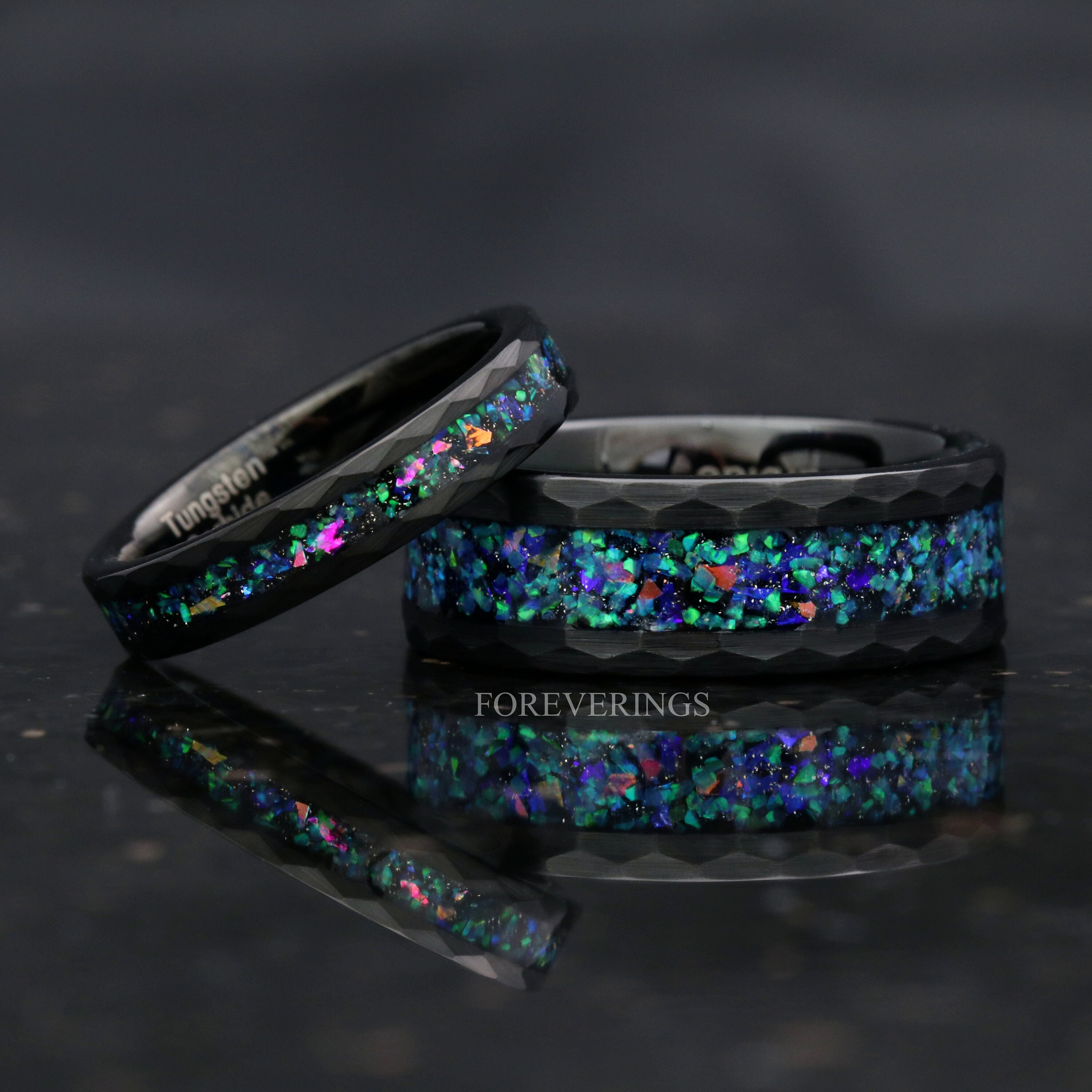 アクセサリー GARNI - ENSEMBLE #2 - Wire Ring Natural Garnet & Red Fire Opal Couples Ring Set- His and Hers