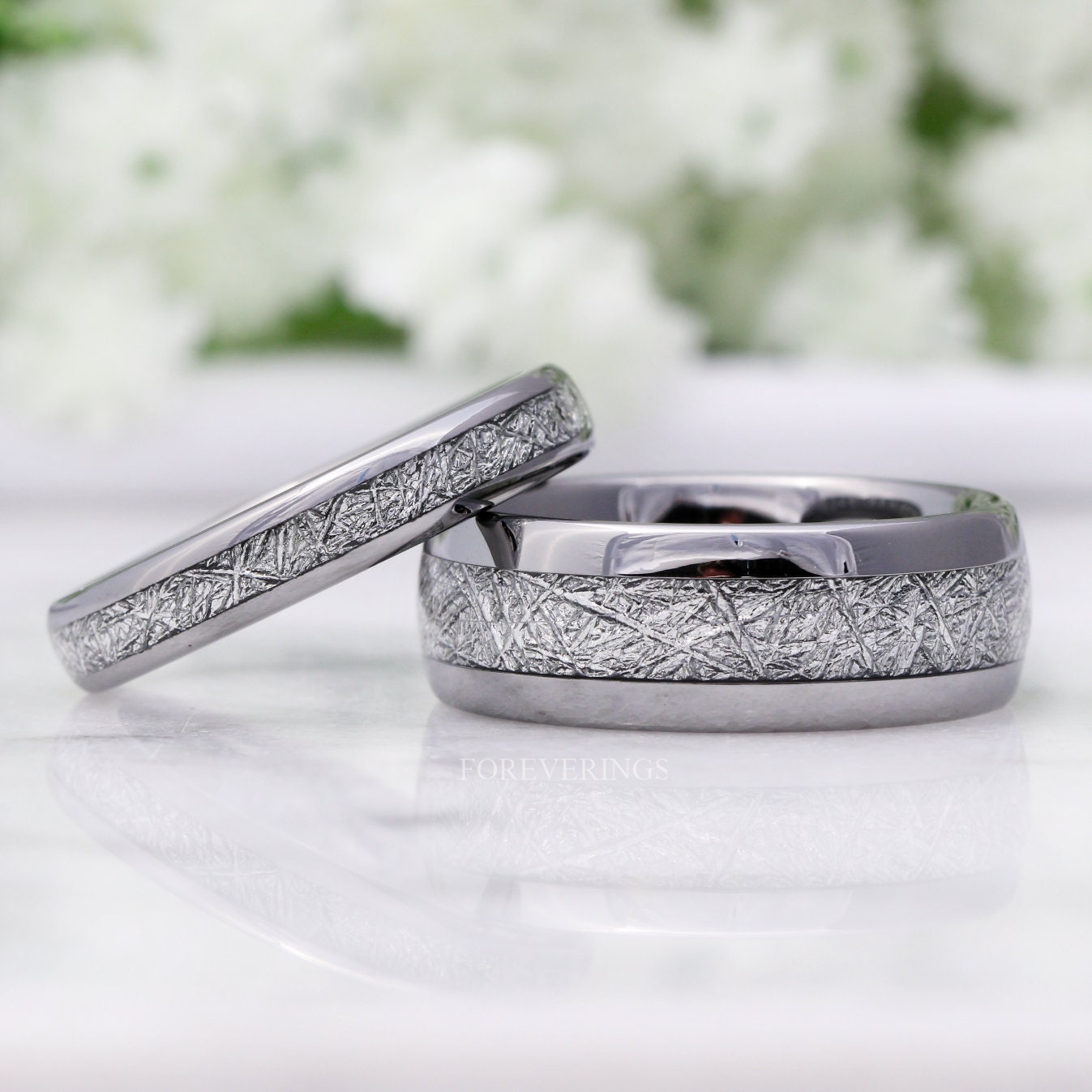 Men & Women Tungsten Diamond Couple Wedding Band Set 2 Rings Comfort Fit His Her 