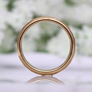 Hammered Gold Ring, Thin Wedding Band, Matte Gold Tungsten Ring, 2mm-4mm Mens Womens Wedding Band, Simple and Unique Ring, Ring Engraving image 8
