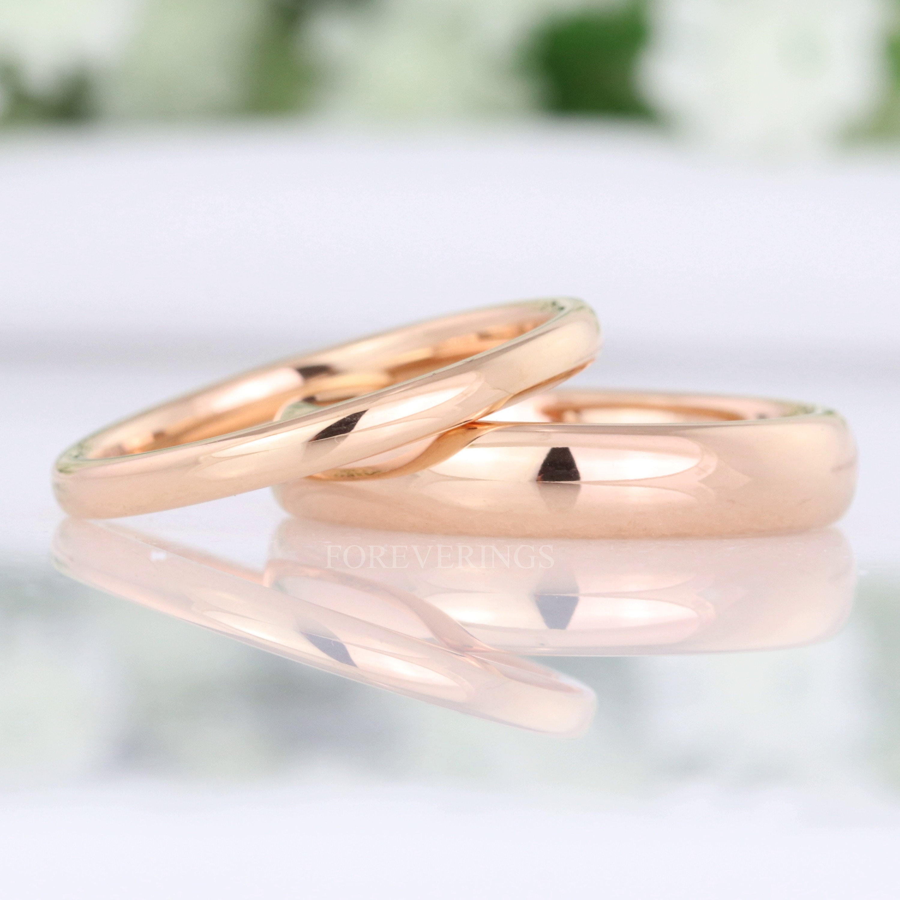 14k Rose Gold Polished 2mm Band Best Quality Free Gift Box