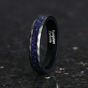 Great Rift Nebula Ring Set Tungsten Wedding Band 8mm & 4mm - Etsy