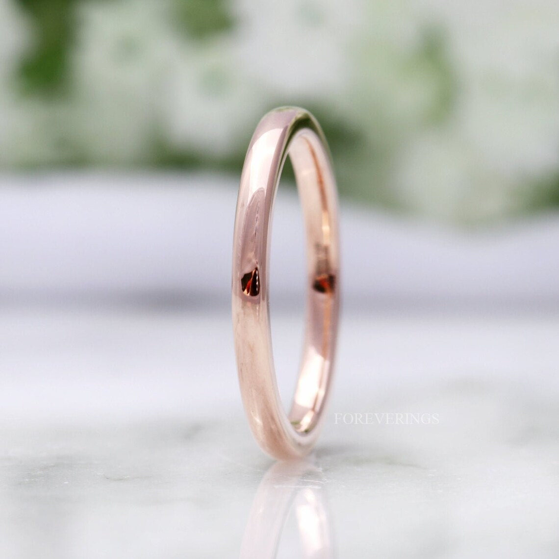 Women Tungsten Wedding Band 2mm Tungsten Band Rose Gold Etsy