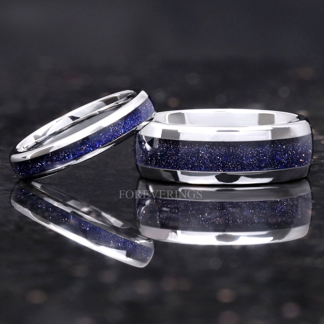 Great Rift Nebula Ring Set, His and Hers Tungsten Wedding Band Great Rift Nebula Ring Set, His and Hers Tungsten Wedding Band