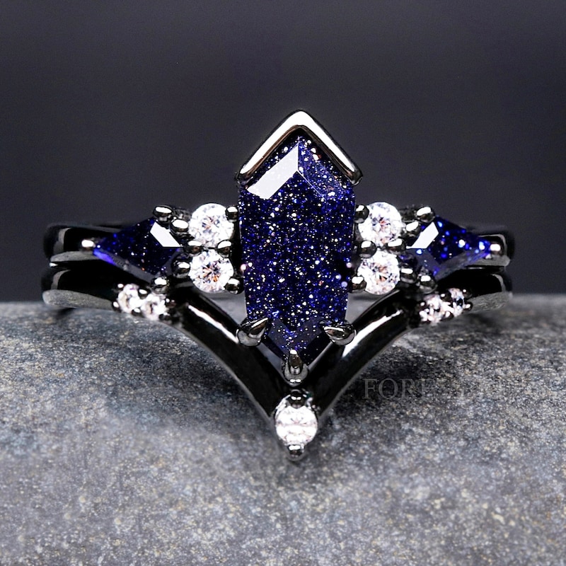 Blue Sandstone 925 Rings Etsy