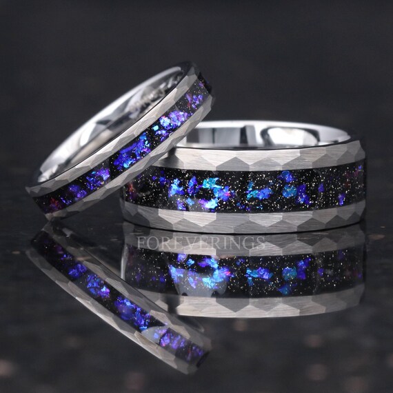 Orion Nebula Outer Space Ring His and Hers Tungsten Wedding | Etsy