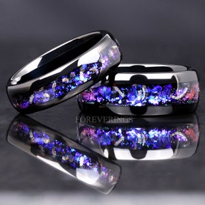 Orion Nebula Ring Meteorite, Mens Space Band, 8mm 6mm Mens Wedding Band ...