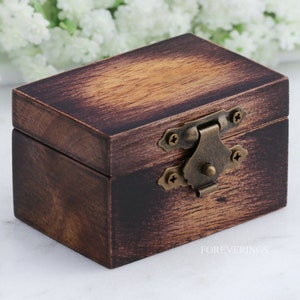 Wood Ring Box, Rustic Wedding Ring Box, Soft Burlap Foam Insert, Wood Ring Box for Proposal & Engagement, Ring Bearer Box, Anniversary Gift