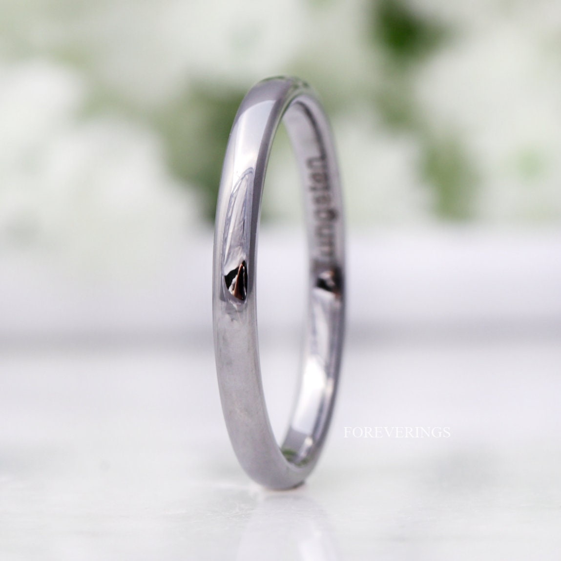 2MM Tungsten Carbide Stackable Ring Plain Wedding Band