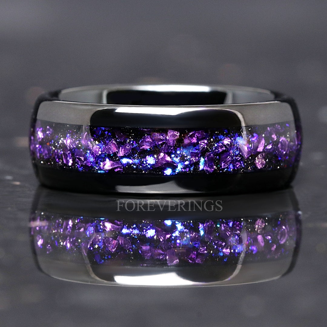 Crab Nebula Ring 8mm-6mm-4mm Tungsten Outer Space Ring - Etsy