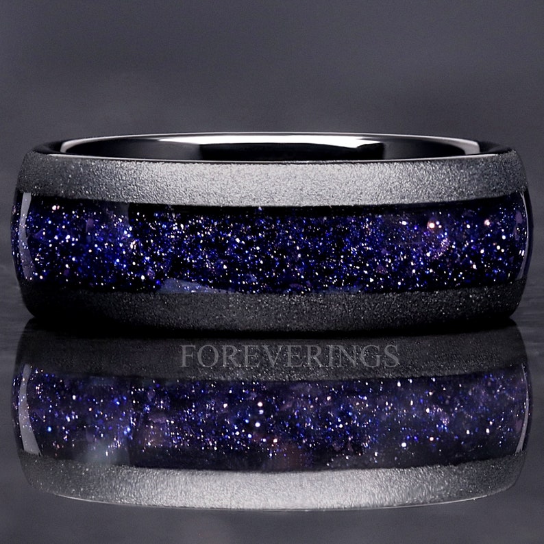 Rift Nebula Ring Men, Starry Night Wedding Band, Personalized, Space ...