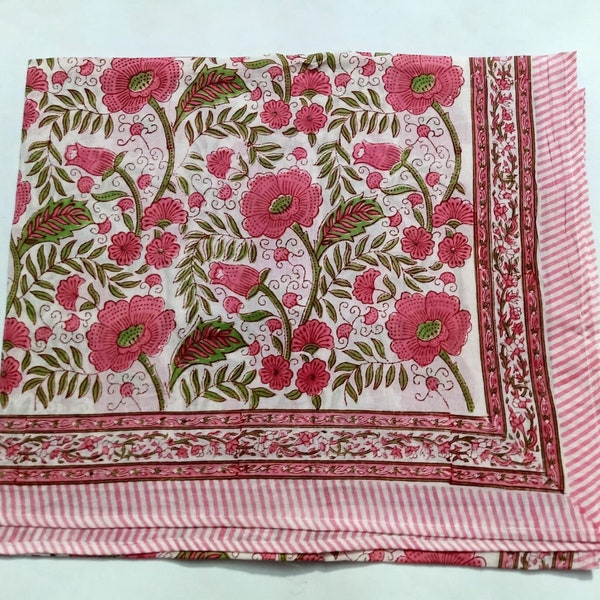 Beautiful Hand Block Print Sarong , Indian Floral Print Scarves , Handmade Cotton Duppta , Women Beach Pareo ,Sanganeri Flower Print Sarong