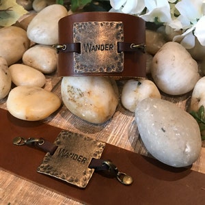 WANDER Brown Leather Cuff Bracelet